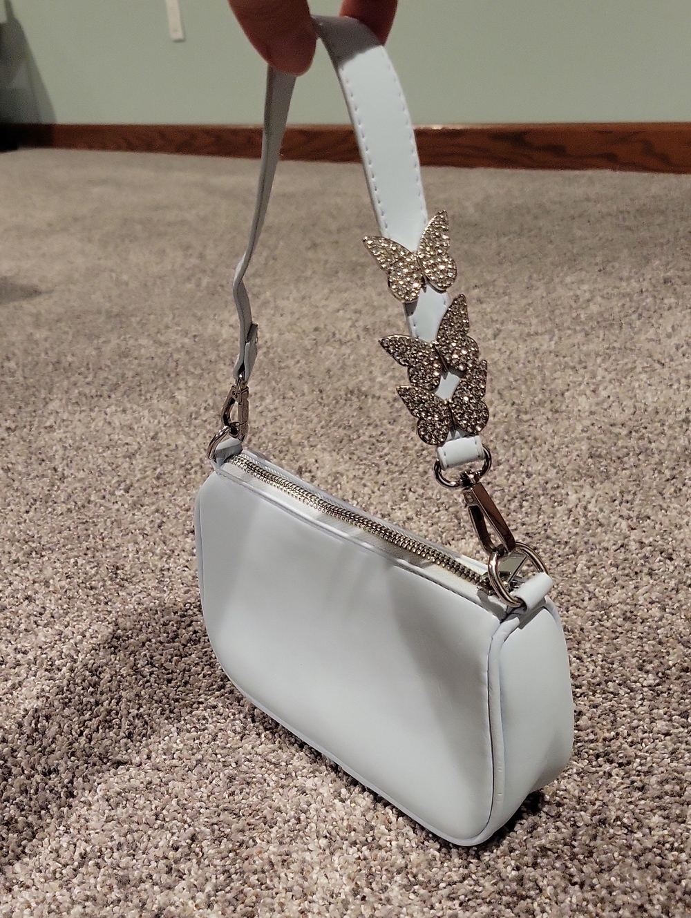 Mini Bag With Crystal Butterfly Decorations